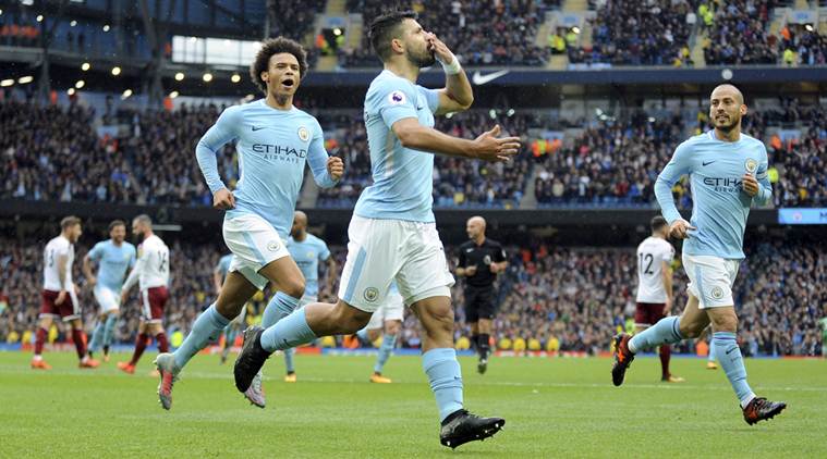 Sergio Aguero, Manchester City vs Burnley, Premier League, sports news, football, Indian Express