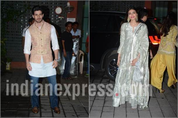 athiya shetty, sooraj pancholi, athiya sooraj salman khan party, arpita diwali party images