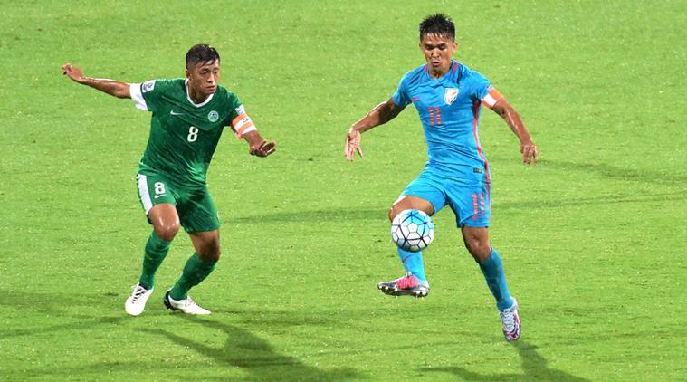 India vs Macau, AFC Asian Cup 2019, Sunil Chhetri, India football team, Football news, Indian Express