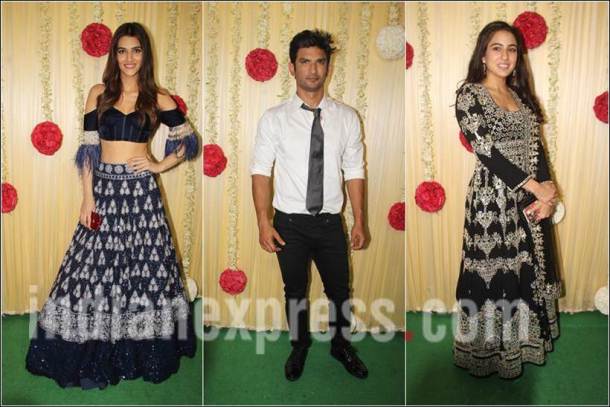 sushant singh rajput, kriti sanon, sara ali khan, ekta kapoor diwali party