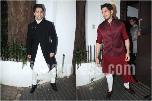 sidharth malhotra varun dhawan, sidharth varun aamir khan party, aamir khan diwali party photos