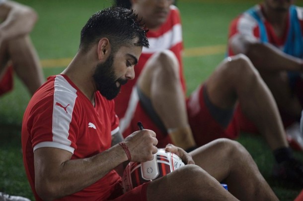 celebrity clasico, virat kohli, ms dhoni, ranbir kapoor, abhishek bacchan, sunil chhetri, sports, indian express