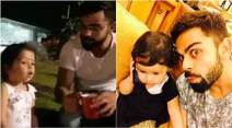 Virat Kohli, MS Dhoni, MS Dhoni daughter, Ziva Dhoni, Kohli Ziva photos, Virat Kohli Ziva dhoni pics, Ziva DHoni photos, Indian Express