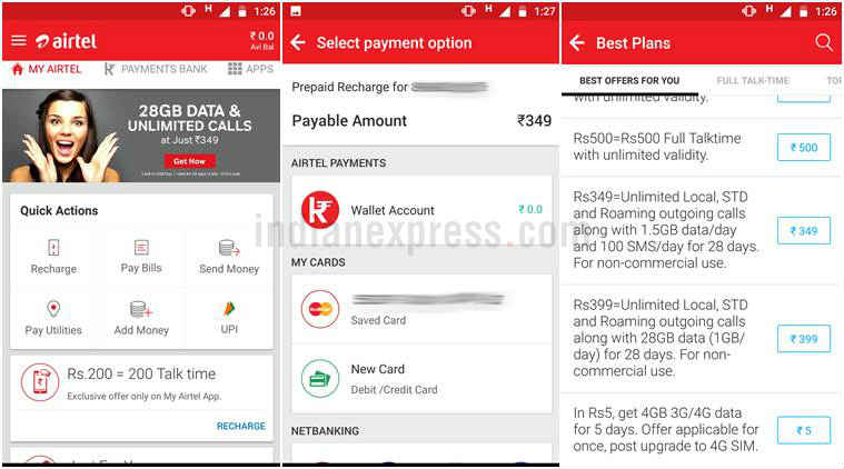 Airtel, Airtel recharge, Airtel 4G, Airtel prepaid recharge, Airtel new plan, Airtel 42Gb data, Airtel Rs 349 plan, Airtel more data Rs 349 plan, Airtel 100 percent cashback, Reliance Jio, Jio 4G