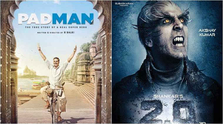 akshay kumar, rajinikanth, akshay kumar 2.0, akshay kumar padman, 2.0 vs padman, 2.0 padman clash, akshay kumar films clash