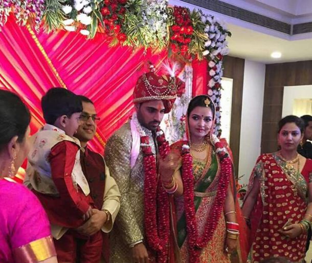 Image result for bhuvneshwar kumar and nupur wedding