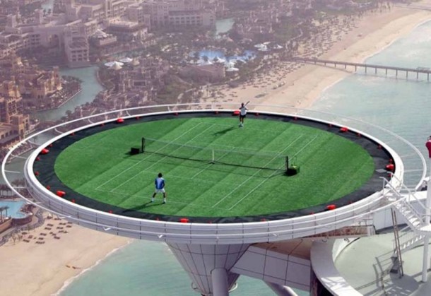 Breathtaking pictures of Anthony Joshua training on top of Burj Al Arab