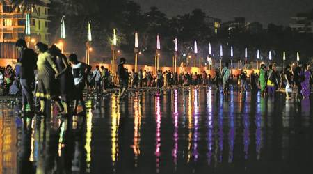 Juhu beach comes alive, gets bathed in decorative lights