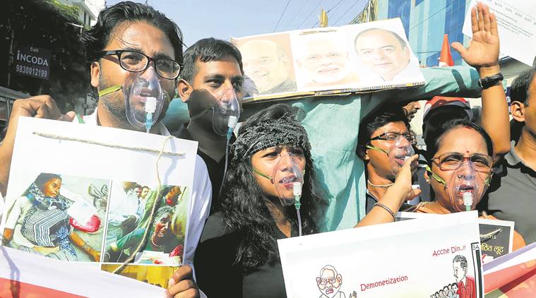 demonetisation, demonetisation anniversary, Kaala Diwas, Black Day, trinamool congress, TMC protest, west bengal, india news, indian express news
