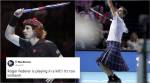 Roger Federer wore a KILT in a match against Andy Murray; Tweeple can’t keep calm