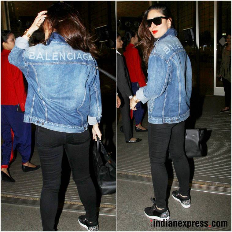  kareena kapoor khan, kareena kapoor khan fashion, balenciaga, denim jackets, kareena kapoor khan in denim jackets, kareena kapoor, bollywood in denim jackets, aishwarya rai bachchan, shraddha kapoor, alia bhatt, kareena kapoor khan latest photos, kareena kapoor khan news, celeb fashion, bollywood fashion, indian express, indian express news