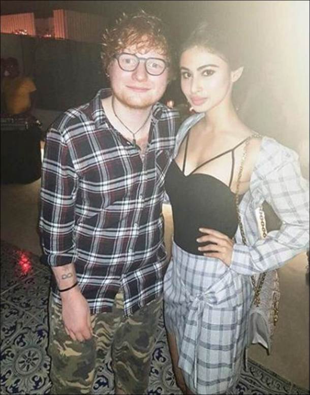 mouni roy with ed sheeran