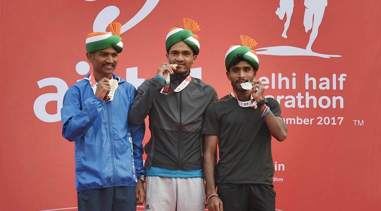 Nitendra Singh Rawat won Delhi half marathon on November 19
