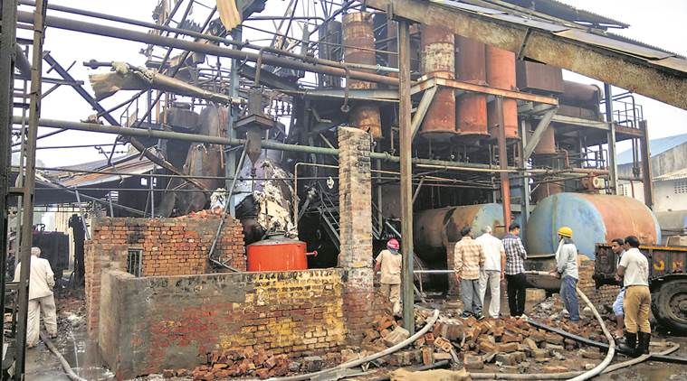hisar, factory explosion, Hisar oil mill, haryana oil mill factory, india news, indian express news