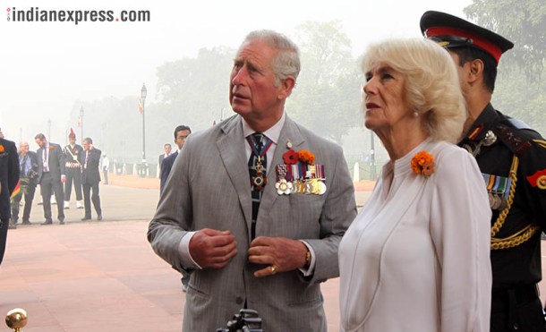 Prince Charles, Prince Charles pictures, prince charles india visit, prince charles delhi visit, delhi smog greets prince charles, indian express photos