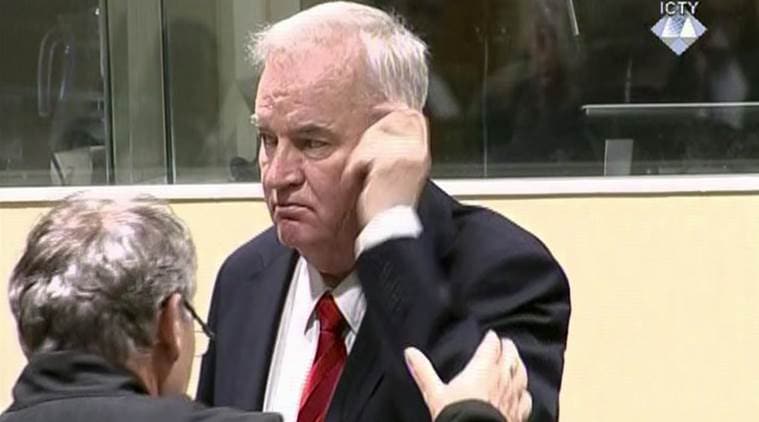 ratko mladic, 1995 bosnia massacre, srebrenica, ratko mladic convicted, butcher of bosnia, indian express