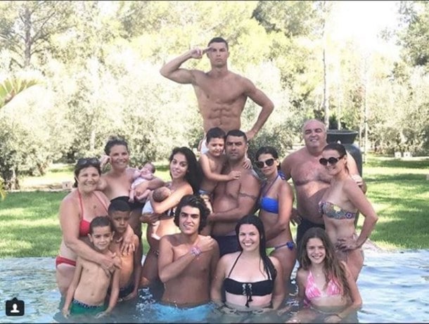 cristiano ronaldo, ronaldo pictures, georgina rodrigues, cristiano ronaldo junior, ronaldo father, ronaldo family pics, football, sports images, indian express