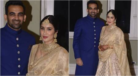 Sagarika Ghatge wows in a gorgeous Sabyasachi lehenga at her wedding reception