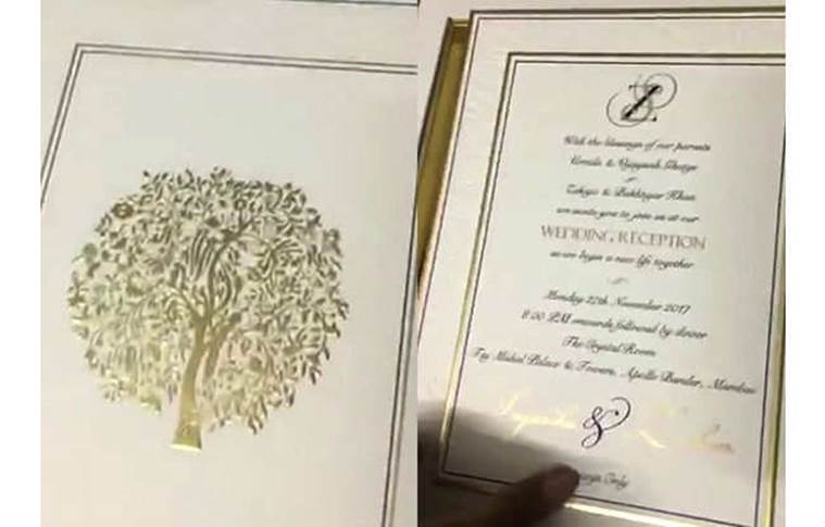 sagarika ghatge zaheer khan wedding card