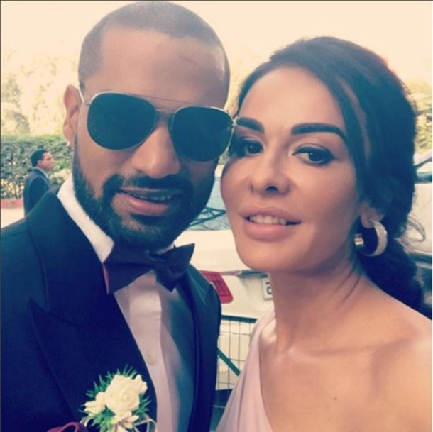 Shikhar Dhawan with wife Aesha.