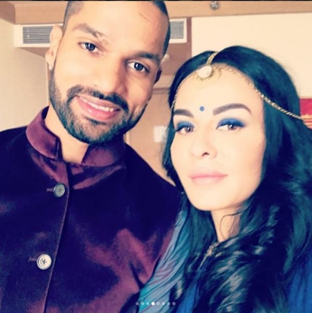 Shikhar Dhawan with wife Aesha.