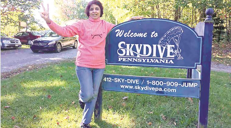 Usha Mahajan, Skydiving