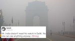 As blanket of dense SMOG covers Delhi, Twitterati shield themselves with ‘choking’ jokes