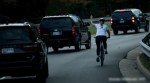 Cyclist who showed Trump the finger gets the boot
