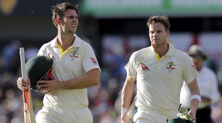 Steve Smith and Mitchell Marsh scored an unbeaten stand of 301 runs against England in Perth.