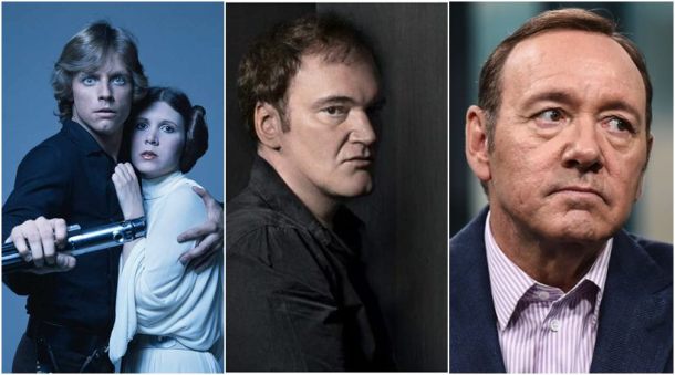top hollywood news includes quentin tarantino making star trek film, star wars actor carrie fisher, house of cards production starting without kevins spacey and more