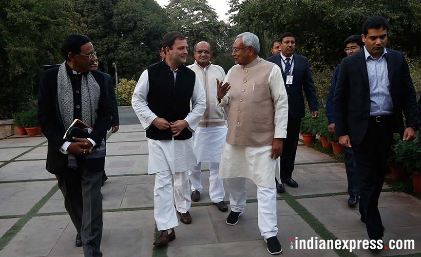 rahul gandhi with CM nitish kumar
