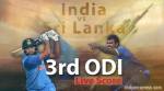 Live Cricket Score: India vs Sri Lanka, 3rd ODI