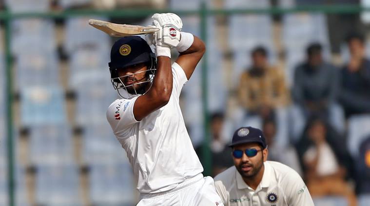 Dinesh Chandimal in action on Day 5.