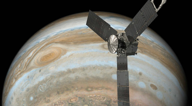 NASA Juno Mission, Jupiter's Great Red Spot, gas clouds, Jupiter storms, Microwave Radiometer, California Institute of Technology, Jupiter radiation zones, gas giants, oxygen, hydrogen, sulphur, speed of light
