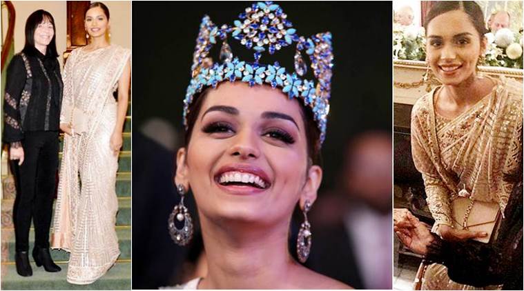 Manushi Chhillar looks dreamy in a Tarun Tahiliani creation in London.