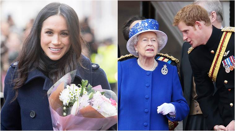 prince harry fiance meghan markle with queen elizabeth ii