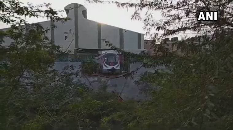 Metro train collides with the wall of Kalindi Kunj metro depot