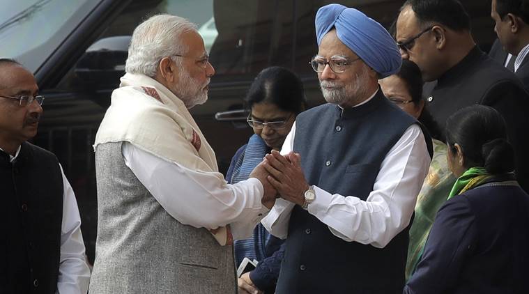 Manmohan SIngh, Narendra Modi, Manmohan singh-Narendra Modi, MOdi manmohan singh shakes hands, Parliament, Parliemant attack,