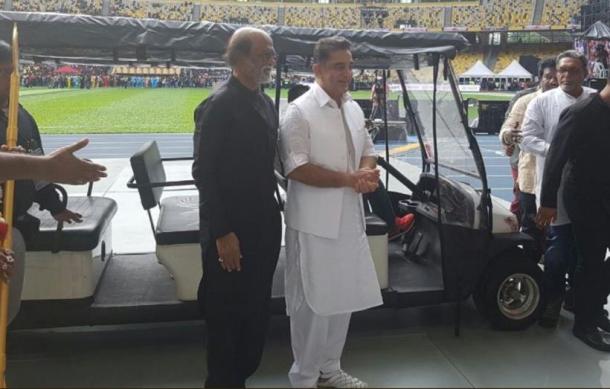 Rajinikanth and Kamal Haasan cross paths at Natchathira Vizha 2018