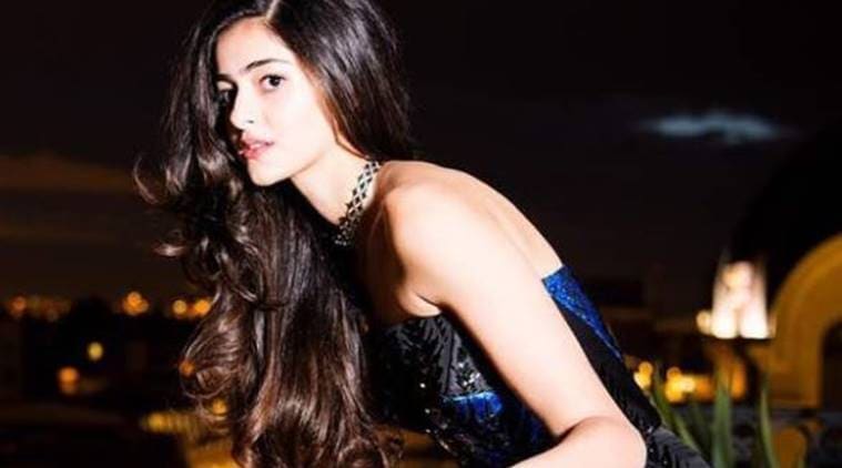 ananya panday in student of the year with tiger shroff and karan johar