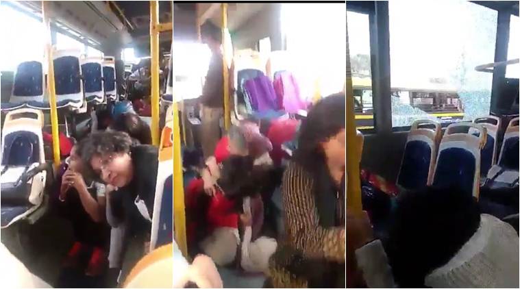 Padmaavat protests, Karni sena, karni sena padmaavat, Gurugram bus on fire, Gurgaon bus attacked, karni sena gurgaon bus