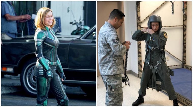brie larson in captain marvel set photos
