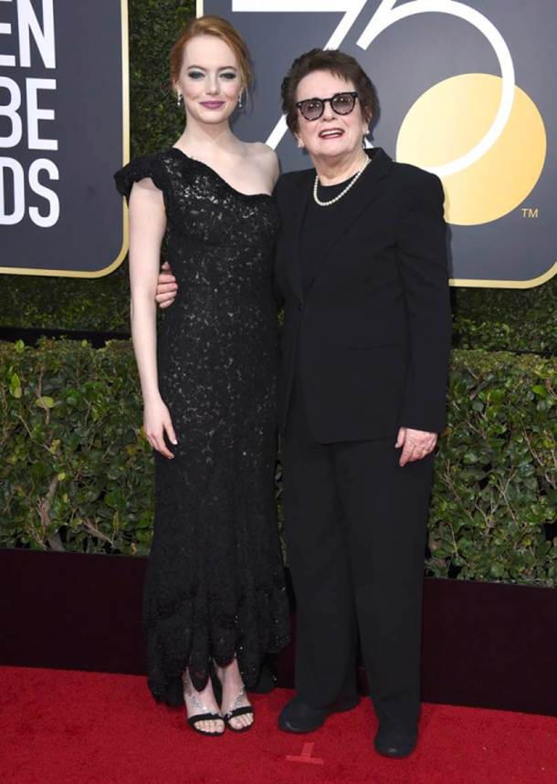 Emma Stone, Billie Jean KIng golden globes
