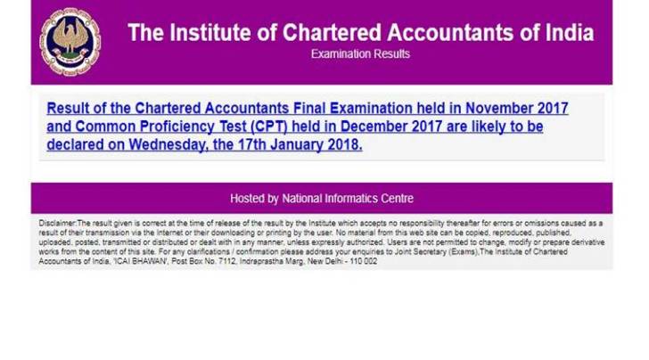 ca final result, icai result, ca result