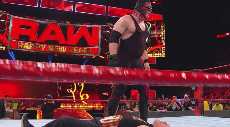 Kane delivered a chokeslam to Brock Lesnar on WWE Raw