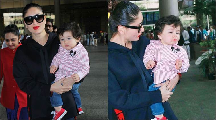 taimur with kareena at mumbai airport