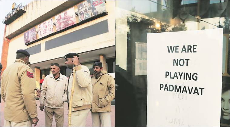 Padmaavat, Padmavati protest, Chandigarh, Mohali, Panchkula, Padmaavat screening, Indian Express