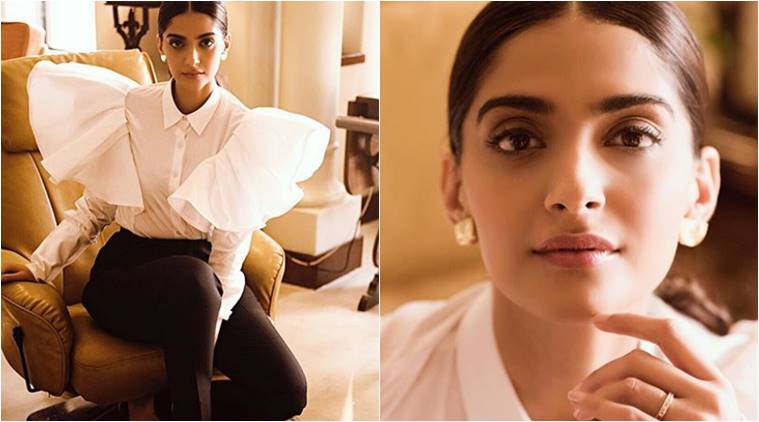 Sonam Kapoor, Sonam Kapoor latest photos, padman sonam kapoor, sonam kapoor padman promos, Sonam Kapoor fashion, Sonam Kapoor butterfly sleeves, Sonam Kapoor Pad Man promotions, indan express, indian express news