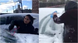 'Clueless' Texans find weird ways to scrape ice from cars, and it's hilarious!
