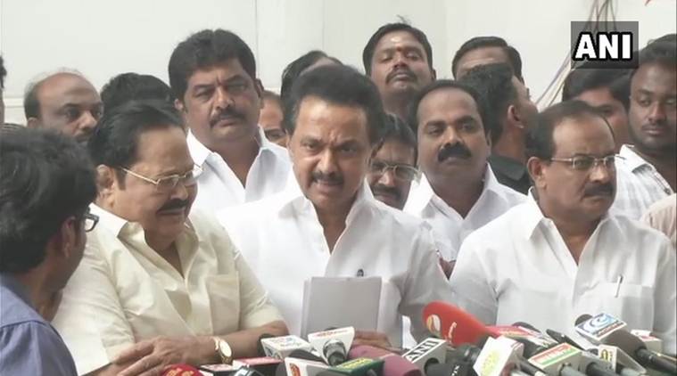 Tami Nadu, Tami Nadu Assembly, Tami Nadu Governor Banwarilal Purohit, Banwarilal Purohit, DMK boycotts, DMK, MK Stalin, India News, Indian Express, Indian Express News